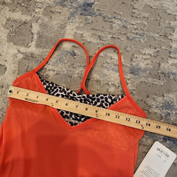 NWT Lululemon Roll Out Tank Heathered Alarming / Ace Spot Grain Black Size 6 - Picture 2 of 13